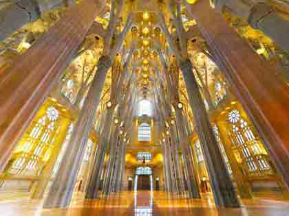 Sagrada Familia Sagrada Familia Interior: Bathed in Golden Light, Photographed by Wiesław Sadurski.