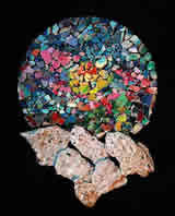 Berlin Wall Abstract Hommage Berlin Wall Tribute: Original Abstract and Figurative Mosaic Art by Wiesław Sadurski.