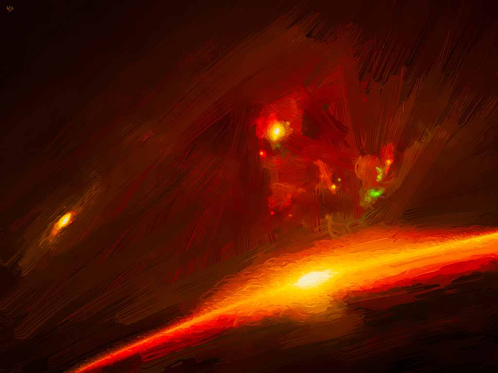 Cosmic Event Cosmic Event, digital painting on art canvas print by Wieslaw Sadurski