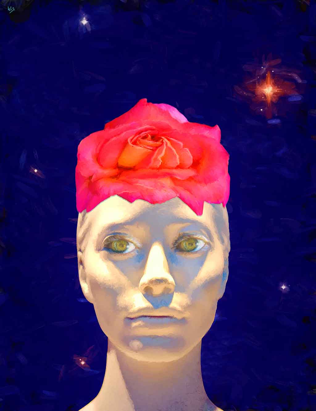 Lady Rose Lady Rose, digital painting on Art Canvas Print by Wieslaw Sadurski