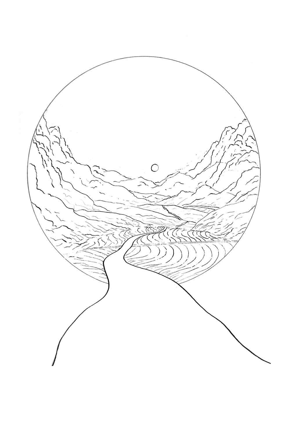 Winding Path Winding Path, pen ink drawing by Wieslaw Sadurski