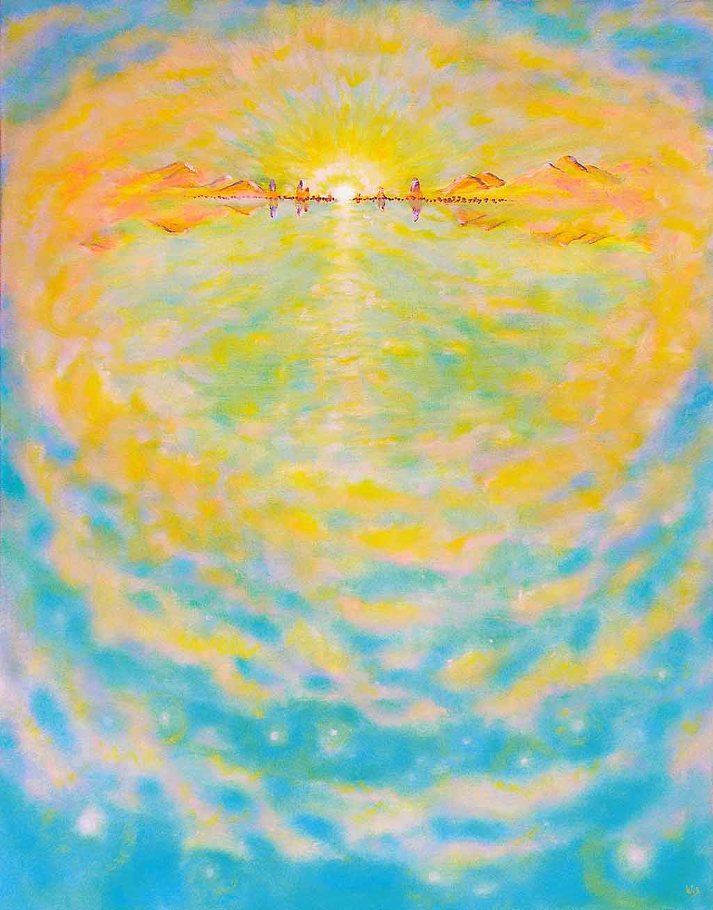 Somewhere in Heaven Somewhere in Heaven, Oil Painting on mounted canvas 1985 and Art Canvas Print by Wieslaw Sadurski