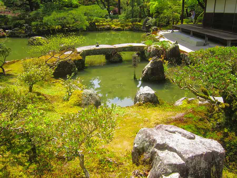 ginkakuji zen garden kyoto Ginkakuji Zen Garden, Kyoto lake and brigde over lake, photo by Wieslaw Sadurski