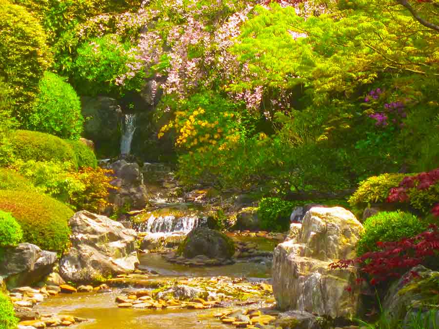 Myōshin-ji Zen Garden Myōshin-ji Zen Garden waterfall landscape, photo by Wieslaw Sadurski